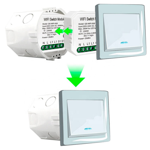 Пример монтажа Tervix Pro Line WiFi Switch