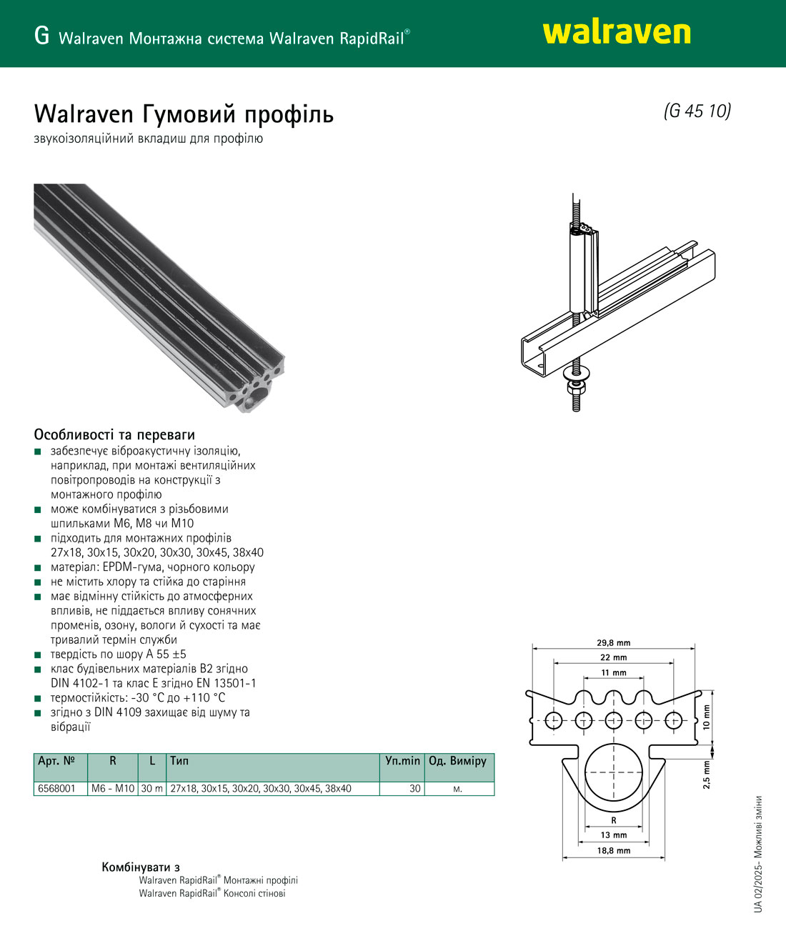 Walraven Резиновый профиль