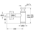 Сифон для раковини Grohe хром | 1 1/4″ (28912000)