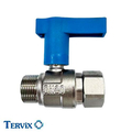 Кран шаровый с американкой Tervix Pro Line WD 3/4" Pn10 ручка пластик, синяя (336222)