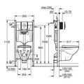 Комплект 5 в 1 Grohe Solido: инсталляция Rapid SL, кнопка Skate Air белая, унитаз Bau Ceramic с сиденьем (39116000)