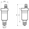 Воздухоотводчик автоматический AFRISO PrimoVent G3/8" с Aquastop + отсечной клапан 1/2" | никель (7773561)