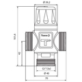 Термостатический смесительный клапан Tervix Pro Line TMV G 1" | DN 25 | 20-43°C | Kvs 2,5 (312231)