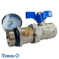 Кран із термоманометром Tervix G1"-Rp1" | синя ручка (545023)