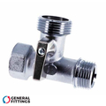Кран проходной сантехнический General Fittings 1/2"-3/4" для подключения стиральной машины (140078C040500A)