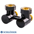 Вузол підключення ексклюзивний Schlösser кутовий GZ 3/4 x M 22х1,5 чорний матовий (601000017.RAL90051)