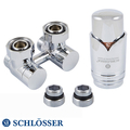 Комплект ексклюзивних вузлів Schlösser GZ 3/4 x M 22х1, 5, кутовий, +2 шт. ніпель, термоголовка Brillant M30x1.5 (601000024)