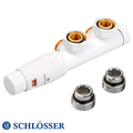 Комплект термостатичний Schlösser Duo-Plex 3/4" x M22x1,5 кутовий лівий, +2 шт. ніпель, термоголовка MINI (602100168)