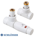 Комплект термостатичний Schlösser LUX кутовий, GZ 1/2х15мм Cu, термоголовка Mini, білий (603700301)