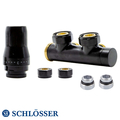 Комплект термостатичний Schlösser Duo-Plex 3/4x15мм Cu, кутовий лівий, +2 шт. ніпель, чорний матовий (HB02KLC-R90051)