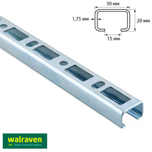 Профиль монтажный С-образный Walraven BIS RapidRail WM15 | 2м | 1.75мм | 30x20мм (6505015)