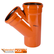 Тройник для наружной канализации 160/160х45° Ostendorf KG ПВХ (222300)