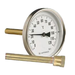 Термометр AFRISO тип BiTh 80 AX | шток 100 мм | до 120°C | 1/2" | к.т. 2,0 | сталь