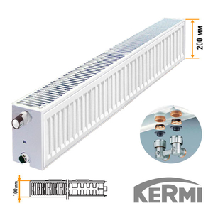 Сталевий радіатор Kermi FTV Тип 22 200x3000 2651w (нижнє підключення)