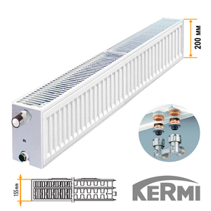 Сталевий радіатор Kermi FTV 33 200x2000 нижнє підключення