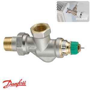 Термостатичний клапан Danfoss RA-DV 1/2 " Ду15 осьовий (013G7710)