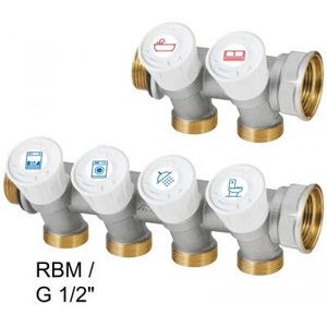 Коллектор вентильный RBM на 4 выхода | 3/4"- 1/2"