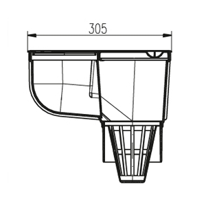 Дождеприемник пластиковый MCH 325E чёрный (390 л/мин)