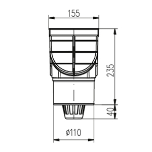 Дождеприемник пластиковый MCH 325 Es серый (390 л/мин)
