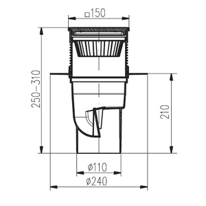 Трап уличный двухкорпусный MCH 327 S-P с пластиковой решеткой