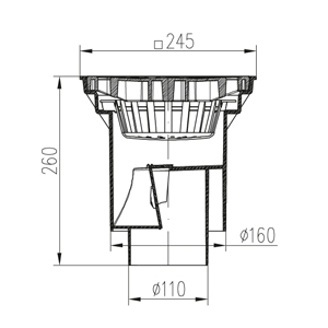 Трап вуличний однокорпусний MCH 328P з пластиковою решіткою