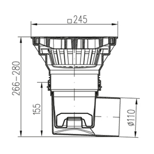 Трап уличный двухкорпусный MCH 330Sz с пластиковой решеткой