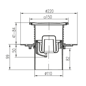 Трап для балконов и террас MCH 386E 150х150