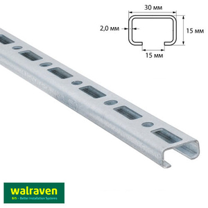 Профіль монтажний С-подібний Walraven BIS RapidRail WM1 | 2м | 2мм | 30x15мм (6505001)