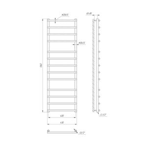Водяна рушникосушарка Mario Турин 1360х430х400 | драбинка 13