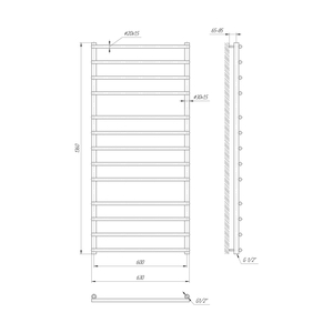 Водяна рушникосушарка Mario Турин 1360х630х600 | драбинка 13