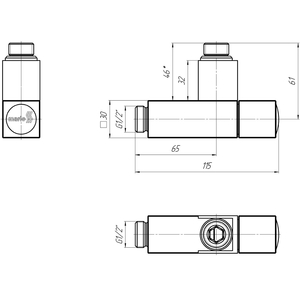 Кран угловой Mario Квадрат 1/2"