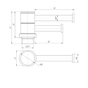 Полка поворотная Mario L70/50