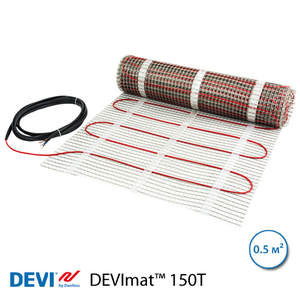 Нагревательный мат DEVImat™ 150T, 0.5 м2, 75 Вт, двужильный (140F0444)