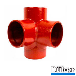 Хрестовина чавунна каналізаційна двоплощинна Duker SML 88° 100/100/100 мм : PROFIMANN