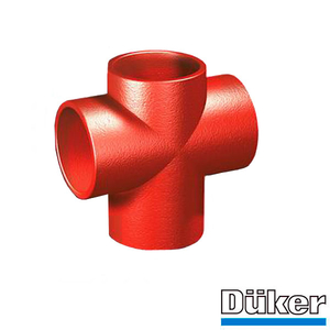 Крестовина чугунная канализационная одноплоскостная Duker SML 45° 100/100/100 мм