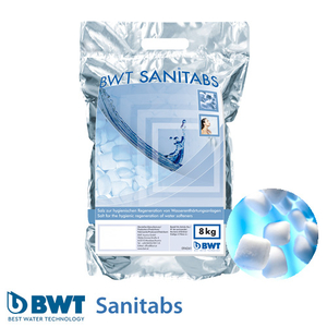 Таблетована сіль BWT Sanitabs, мішок 8 кг, для регенерації та дезінфекції води (94241)