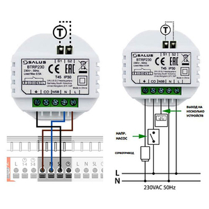 Программируемый комнатный терморегулятор Salus BTRP230 монтаж в под рамку 55х55 (615122911)
