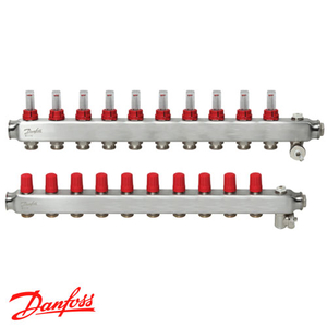 Danfoss SSM-10F Коллекторы из н/ж стали 10+10 | c расходомерами (088U0760)
