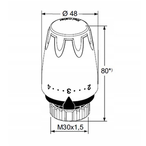 Термоголовка IMI Heimeier ​DX М30х1,5 черная RAL9005 (6700-00.507)