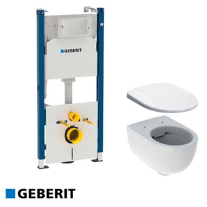 Комплект - Инсталляция Geberit Duofix 458.126.00.1 с унитазом Geberit Selnova 500.694.01.2 + сиденье Soft Close 500.335.01.1