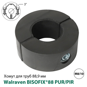 Термоізоляційний хомут Walraven BISOFIX® 88 PUR/PIR 88,9 мм, 30 мм, M8/10, G1/2, Тип A (0880089)