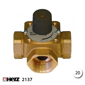Трехходовой смесительный клапан HERZ 2137 Rp 3/4", DN 20, Kvs 6.3 (1213702)