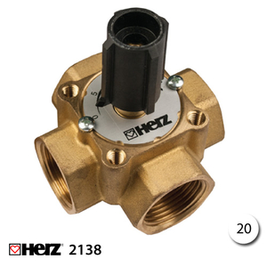 Чотириходовий змішувальний клапан HERZ 2138 Rp 3/4" DN20 Kvs 6,3 (1213802)