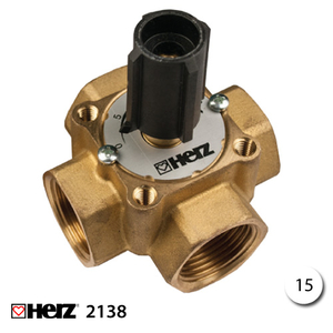 Четырехходовой смесительный клапан HERZ 2138 Rp 1/2", DN 15, Kvs 4.0 (1213801)