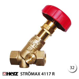 Балансировочный клапан Herz STRÖMAX 4117 R DN32 | Rp1 1/4" | Kvs 15.97 (1411764)