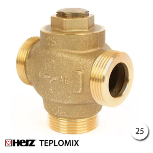 Термосмесительный клапан для твердотопливного котла HERZ-TEPLOMIX 1 1/4", DN 25, 55-63°C (1776613)