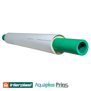 Попередньо ізольована труба 20x2,8/40 Interplast Aqua-Plus Prins SDR 7,4 PPR/PUR/PVC UV Protection (780350010)