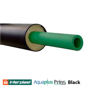 Попередньо ізольована труба 20x2,8/90 Interplast Aqua-Plus Prins SDR 7,4 PPR/PUR/PVC UV Protection Black (780300020)