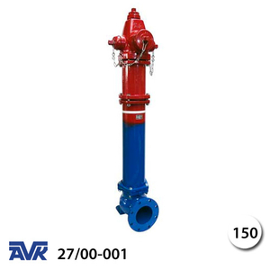 Пожарный гидрант AVK 27/00-001 с сухим стволом Dn 150 | 1854 мм | Pn 17.24