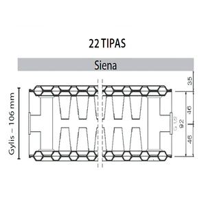 Сталевий радіатор HM Heizkoerper Classic M Тип 22 500x400 | 479 Вт (центральне підключення)
